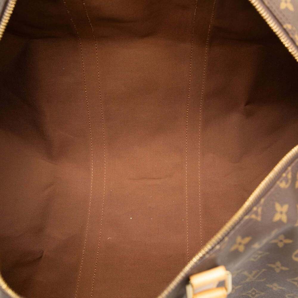 LOUIS VUITTON Authentic Brown Monogram Leather Keepall 50 Boston Bag - Picture 4 of 7